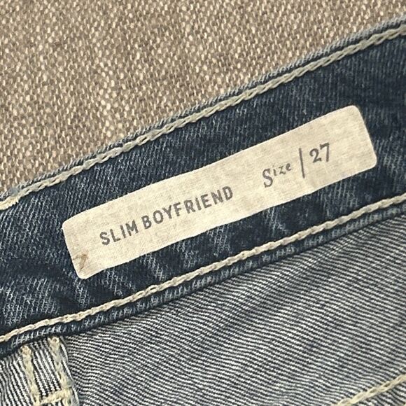 Pilcro Jeans Womens 27 Slim Boyfriend Cropped Raw Hem Embroidered Sequin Stars - Picture 4 of 11